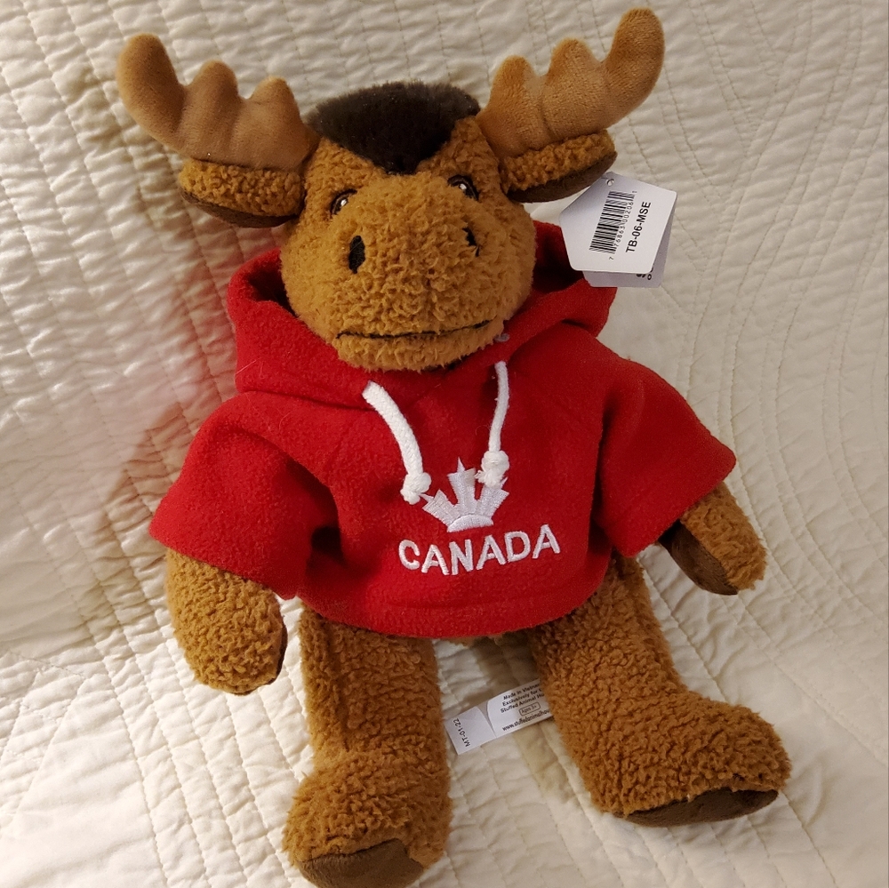 Red Hoodie Canadian Moose Plush Toy